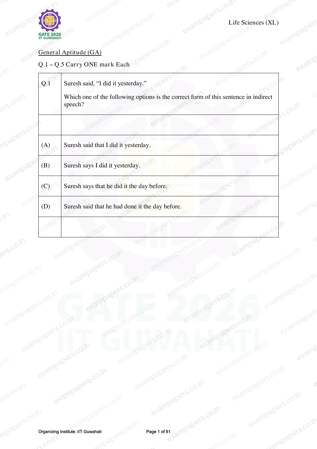GATE XL 2026 · Paper 1, original page 1